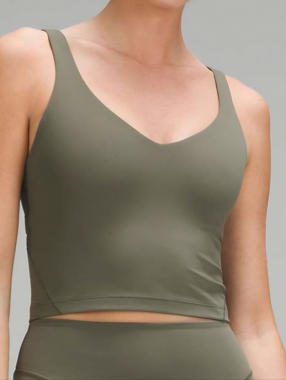 Lululemon Align Tank Heritage 365 Army Green Sz12 Nulu Gym Athletic Crop top